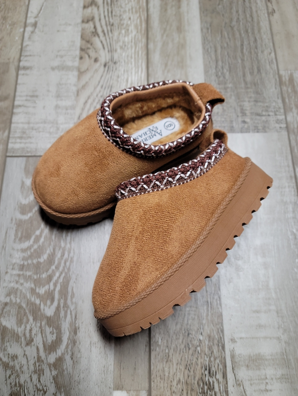 American Exchange Toddler Slip-On Mules with Braided Trim Size 6